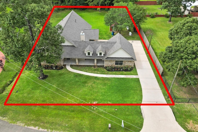 14607 Dawn Mist Ct, Magnolia, TX 77354 - view from above of property with property parcel outlined