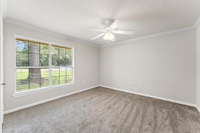 14607 Dawn Mist Ct, Magnolia, TX 77354 - unfurnished room with carpet flooring, crown molding, and ceiling fan