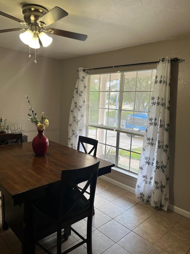13706 Towneway Dr, Sugar Land, TX 77498 - dining area featuring plenty of natural light, light tile patterned floors, and a ceiling fan
