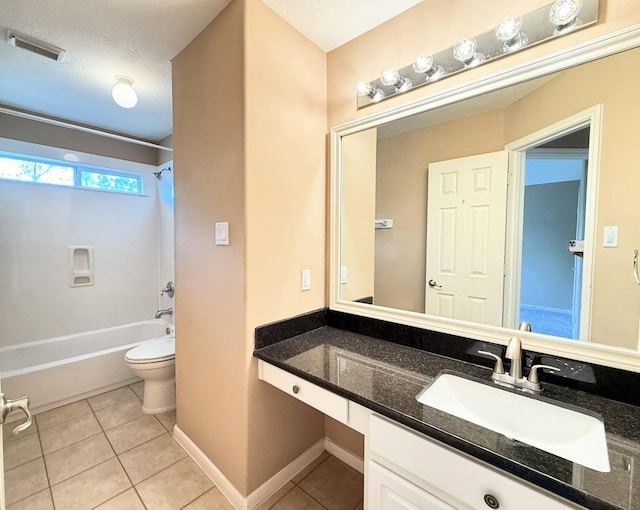 2214 Jurgensen Ln, Sugar Land, TX 77479 - bathroom featuring vanity, tile patterned floors, and shower / bath combination