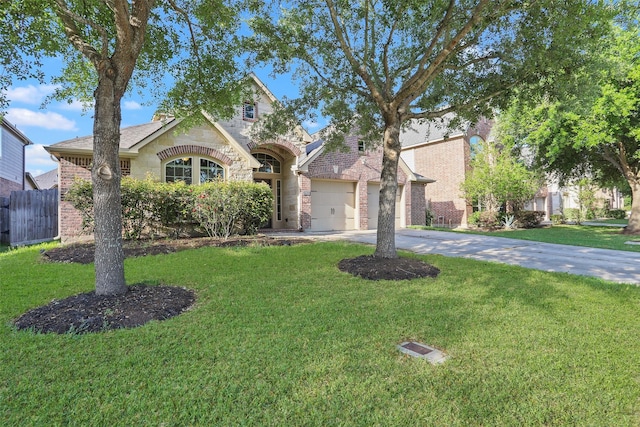 21902 Juniper Wood Ln, Richmond, TX 77469 - view of front of home featuring concrete driveway, brick siding, an attached garage, and stone siding