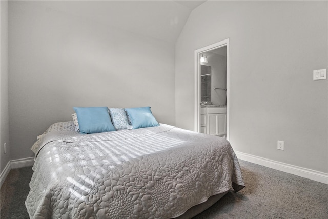 15 Eden Hollow Ln, Richmond, TX 77406 - carpeted bedroom featuring vaulted ceiling and connected bathroom