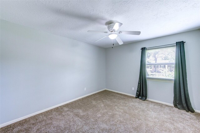17522 Sorrel Ridge Dr, Spring, TX 77388 - carpeted empty room with ceiling fan and a textured ceiling