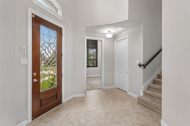 5227 Birch Falls Ln, Sugar Land, TX 77479 - entrance foyer featuring stairs and light tile patterned floors