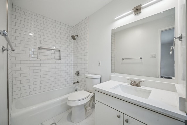 6451 Olympia Dr Unit 96, Houston, TX 77057 - bathroom featuring vanity, washtub / shower combination, and marble look tile flooring