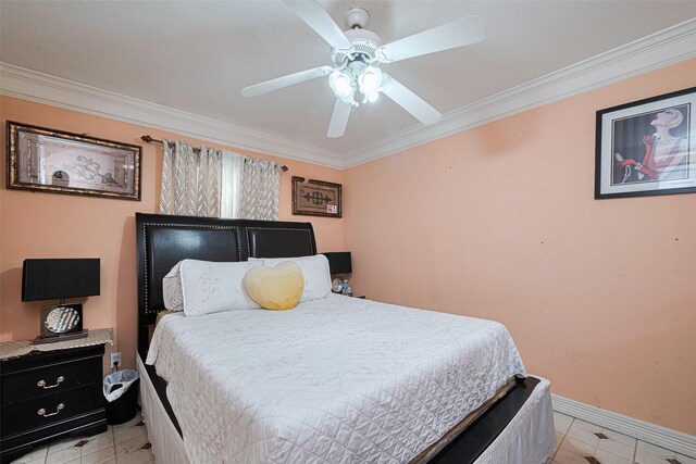 530 Frankie St Unit 1, Houston, TX 77015 - bedroom featuring ornamental molding and a ceiling fan
