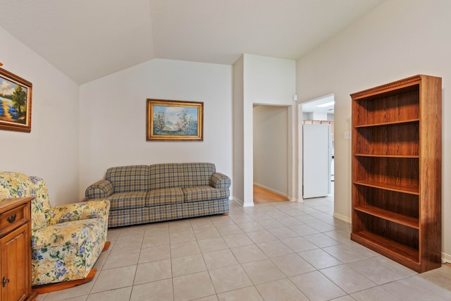 15506 Elm Leaf Pl, Cypress, TX 77429 - living area featuring lofted ceiling and light tile patterned flooring