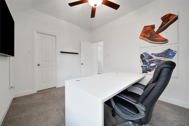 3310 Bellwick Chase Ln, Houston, TX 77365 - carpeted office space with a ceiling fan and baseboards