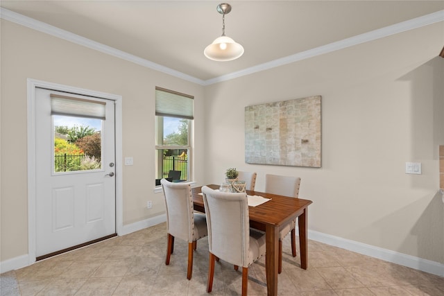 207 Cattle Ranch Dr, Richmond, TX 77469 - dining room with crown molding and light tile patterned floors