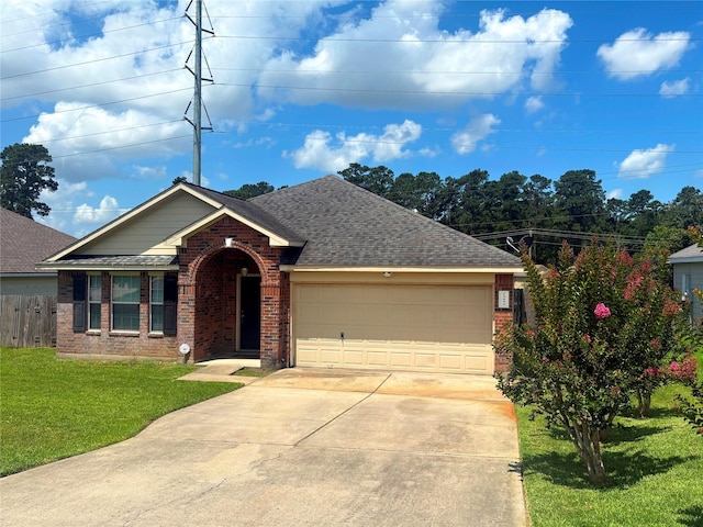 13693 Bighorn Trl, Willis, TX 77378 - view of front facade featuring brick siding, concrete driveway, an attached garage, and roof with shingles
