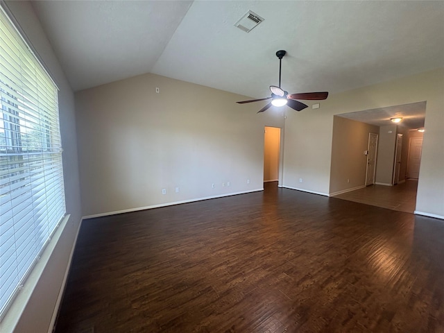 13693 Bighorn Trl, Willis, TX 77378 - unfurnished room featuring wood finished floors, a ceiling fan, and lofted ceiling