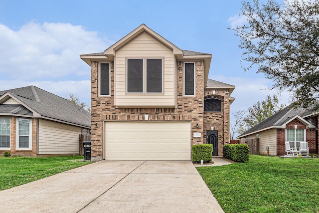 12222 Warrenwood Dr, Houston, TX 77066 - view of front of property featuring an attached garage, driveway, and brick siding