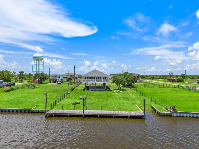 10102 S Redfish Dr, Hitchcock, TX 77563 - dock area with a water view