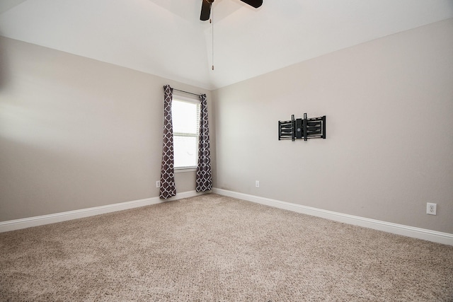 14618 Moccasin Ridge Dr, Cypress, TX 77433 - carpeted spare room featuring a ceiling fan and lofted ceiling