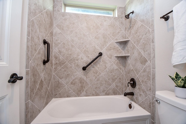 14618 Moccasin Ridge Dr, Cypress, TX 77433 - bathroom featuring shower / tub combination and toilet