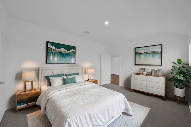 21391 Owl Rd, New Caney, TX 77357 - carpeted bedroom featuring vaulted ceiling