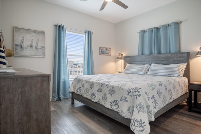 956 Biscayne, Crystal Beach, TX 77650 - bedroom with wood finished floors and a ceiling fan