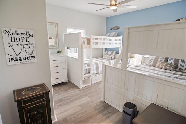 956 Biscayne, Crystal Beach, TX 77650 - bedroom featuring wood finished floors and ceiling fan