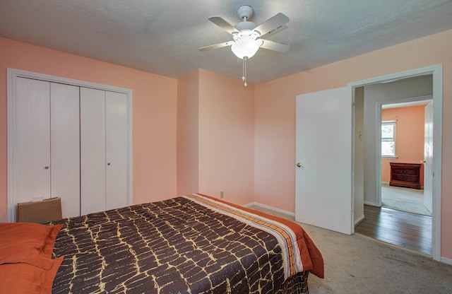 15731 Oak Mountain Dr, Houston, TX 77095 - carpeted bedroom featuring a closet and a ceiling fan