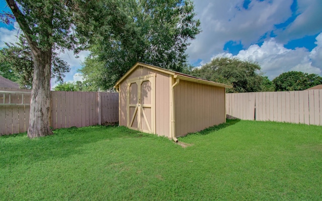 15731 Oak Mountain Dr, Houston, TX 77095 - view of shed featuring a fenced backyard