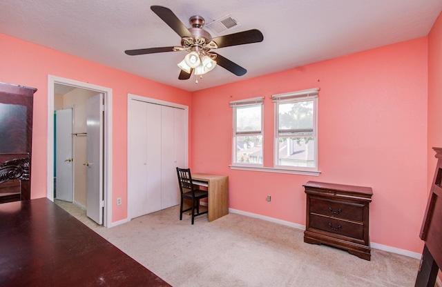15731 Oak Mountain Dr, Houston, TX 77095 - carpeted office featuring ceiling fan and baseboards