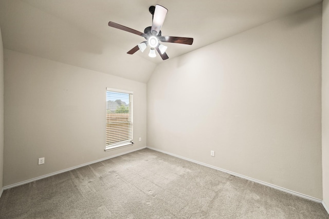 1303 Paradise Creek Ln, Rosenberg, TX 77471 - carpeted spare room featuring ceiling fan and vaulted ceiling