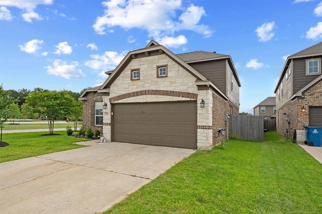 11103 Larkspur Dale Ct, Houston, TX 77044 - french country style house with driveway, stone siding, and brick siding