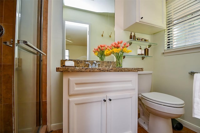 4114 Lemac Dr, Houston, TX 77025 - bathroom with a shower stall, vanity, and plenty of natural light
