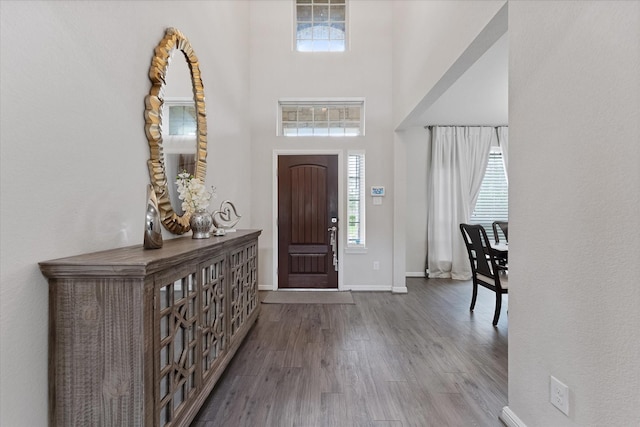 3823 Fleetwood Falls Ln, Spring, TX 77386 - entrance foyer with wood finished floors and a towering ceiling