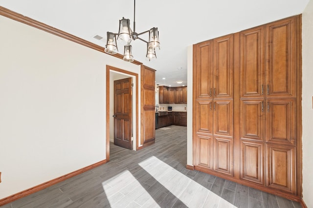 214 Caleta Cir, Richmond, TX 77406 - unfurnished dining area with wood finished floors, a chandelier, and recessed lighting