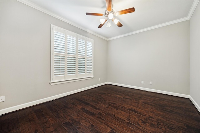 1707 Crockett St Unit A, Houston, TX 77007 - spare room featuring crown molding, ceiling fan, and wood finished floors
