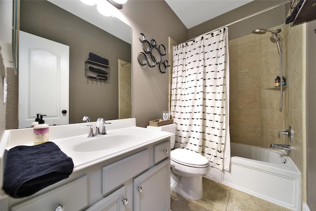 66 N Rocky Point Cir, Spring, TX 77389 - bathroom featuring vanity, shower / bathtub combination with curtain, and tile patterned flooring