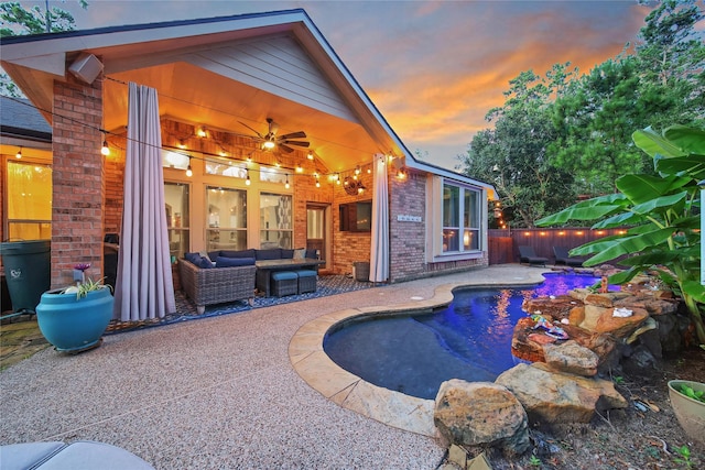 66 N Rocky Point Cir, Spring, TX 77389 - view of pool with an outdoor hangout area and a patio area