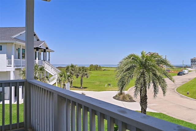 3914 Curlew Dr, Galveston, TX 77554 - balcony featuring a water view