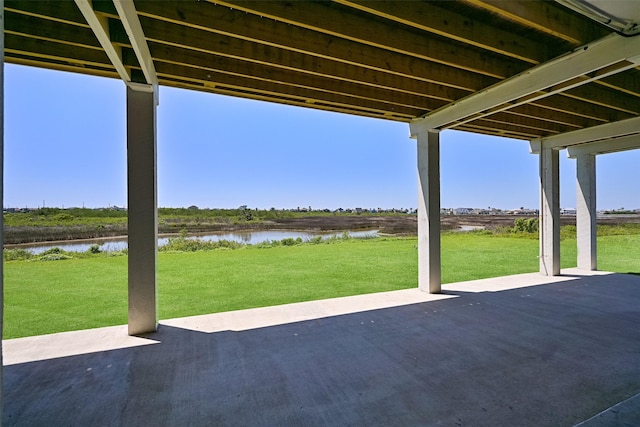 3914 Curlew Dr, Galveston, TX 77554 - view of patio / terrace with a water view