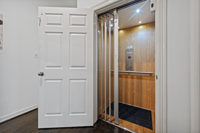 2516 Bagby St, Houston, TX 77006 - elevator featuring wood finished floors and recessed lighting