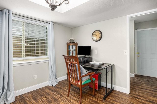 5427 Cairnleigh Dr, Houston, TX 77084 - office space with wood finished floors and a textured ceiling