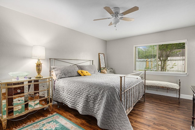 5427 Cairnleigh Dr, Houston, TX 77084 - bedroom with wood finished floors and ceiling fan