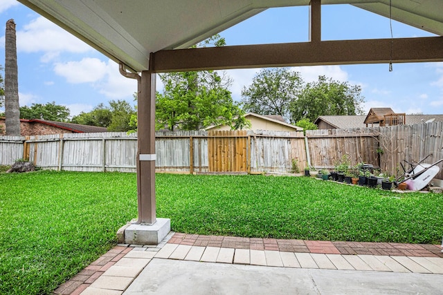 5427 Cairnleigh Dr, Houston, TX 77084 - fenced backyard with a patio area