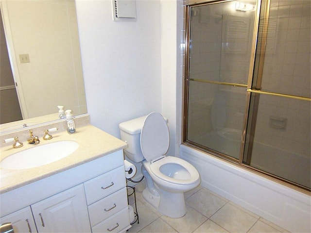 14777 Wunderlich Dr Unit 2404, Houston, TX 77069 - full bathroom with vanity, tile patterned floors, and combined bath / shower with glass door