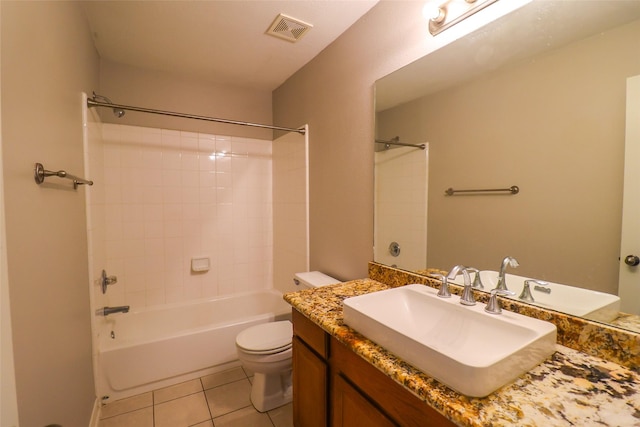 1515 Saulnier St, Houston, TX 77019 - bathroom with vanity, bathtub / shower combination, and tile patterned flooring
