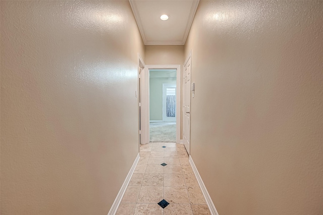 5331 Nolda St Unit A, Houston, TX 77007 - hallway with light tile patterned floors and ornamental molding