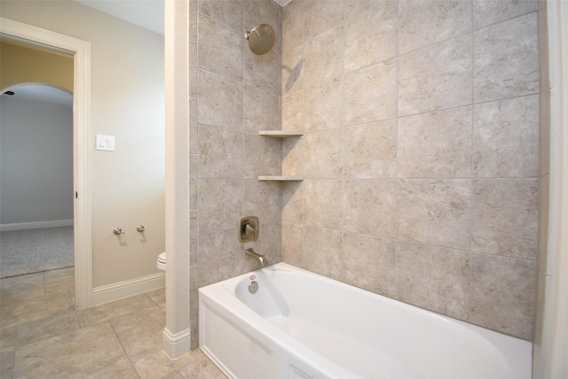 19019 Kimber Creek Ln, Cypress, TX 77429 - bathroom featuring shower / bathtub combination and tile patterned floors