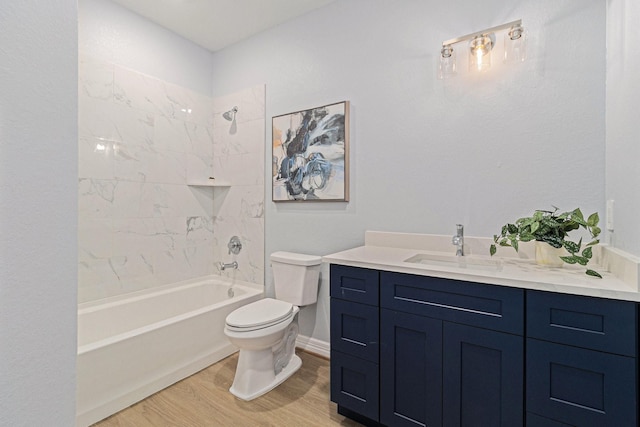 9311 Noel St, Houston, TX 77033 - bathroom with vanity, wood finished floors, and shower / bathtub combination