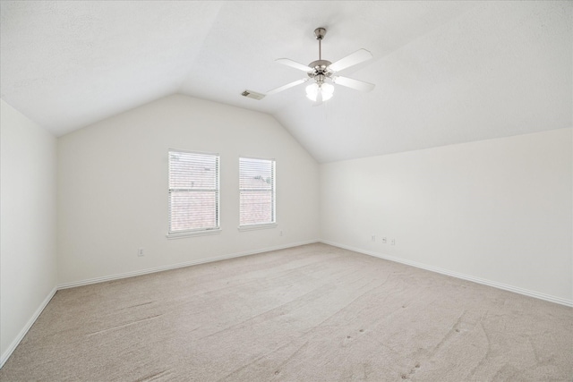 25207 Oak Star Dr, Spring, TX 77389 - bonus room featuring carpet flooring, vaulted ceiling, and ceiling fan