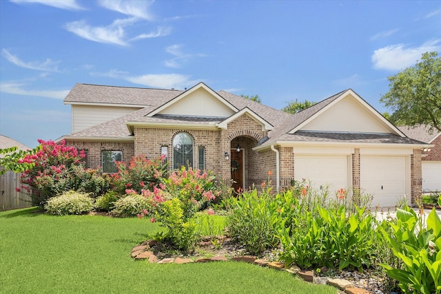 25207 Oak Star Dr, Spring, TX 77389 - view of front of property with roof with shingles, brick siding, an attached garage, and driveway