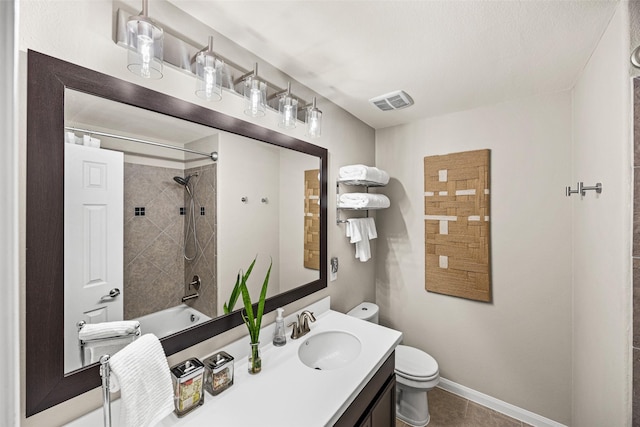12314 Meadow Blossom Ln, Cypress, TX 77433 - full bath with vanity, washtub / shower combination, and tile patterned flooring