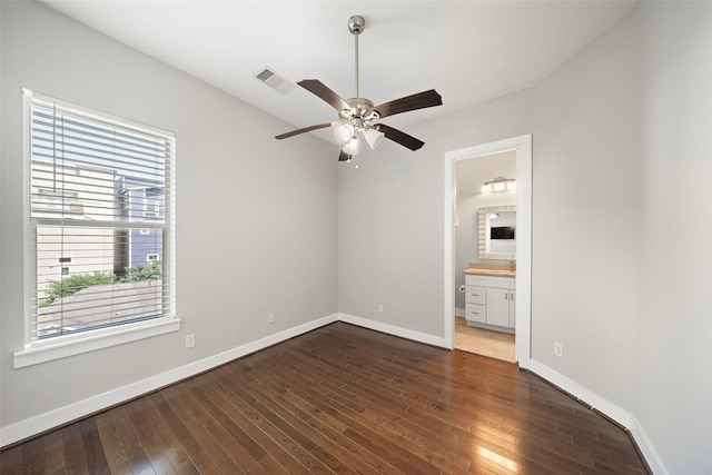1005 Bingham St Unit 5, Houston, TX 77007 - unfurnished room featuring a ceiling fan and wood-type flooring