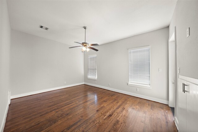 1005 Bingham St Unit 5, Houston, TX 77007 - spare room featuring ceiling fan, dark wood finished floors, and plenty of natural light