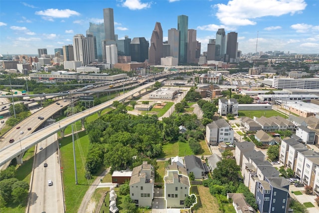 1005 Bingham St Unit 5, Houston, TX 77007 - aerial view of property's location featuring a main thoroughfare and skyline